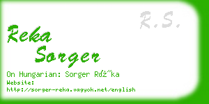 reka sorger business card